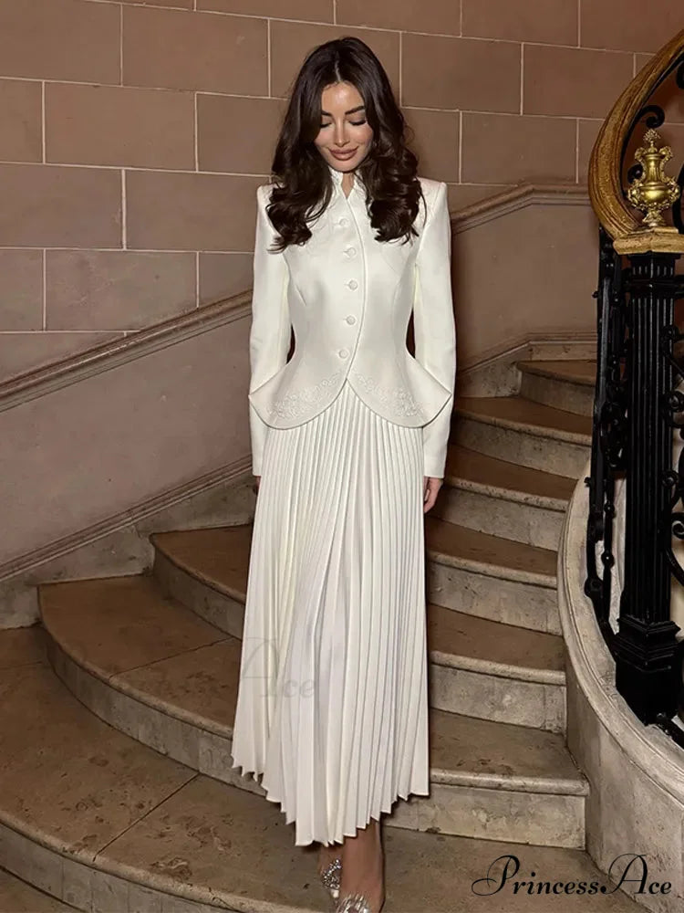 Ivory Stitched Brief Jacket