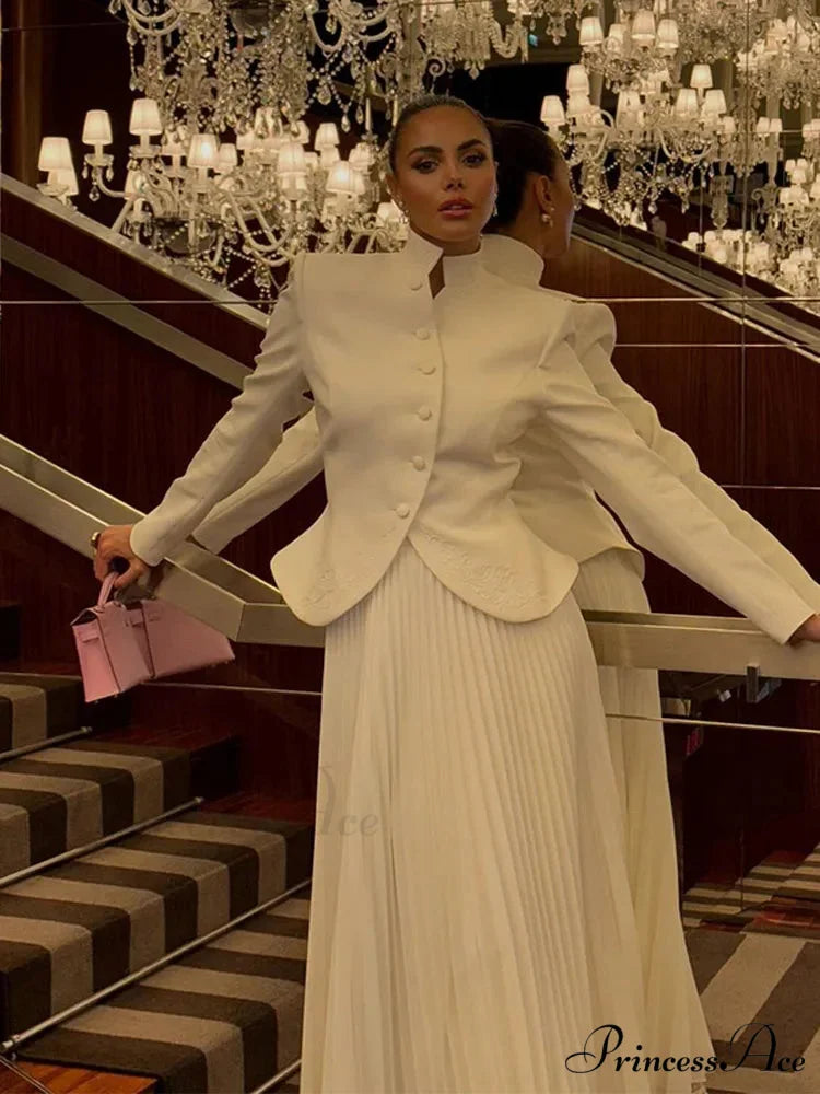 Ivory Stitched Brief Jacket