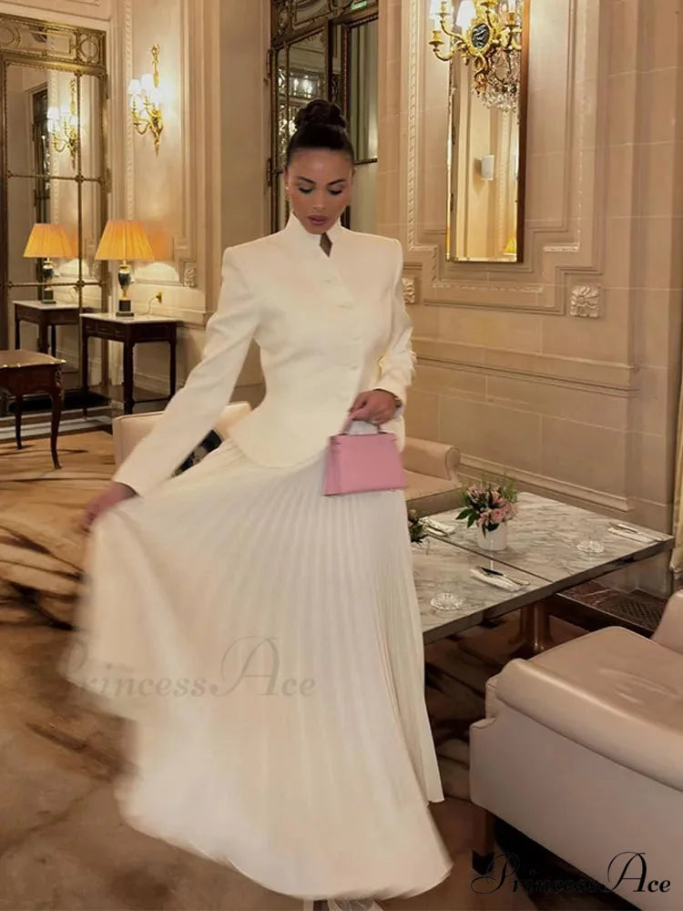 Ivory Stitched Brief Jacket