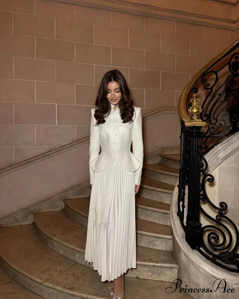 Ivory Stitched Brief Jacket