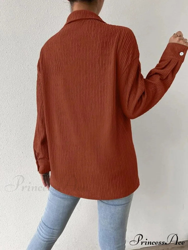 Jacket Blouse Drop with Textured Shoulder