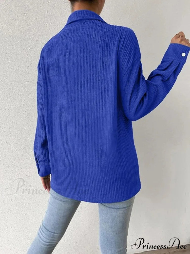 Jacket Blouse Drop with Textured Shoulder