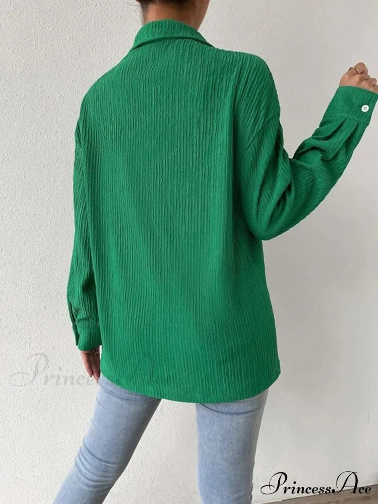 Jacket Blouse Drop with Textured Shoulder