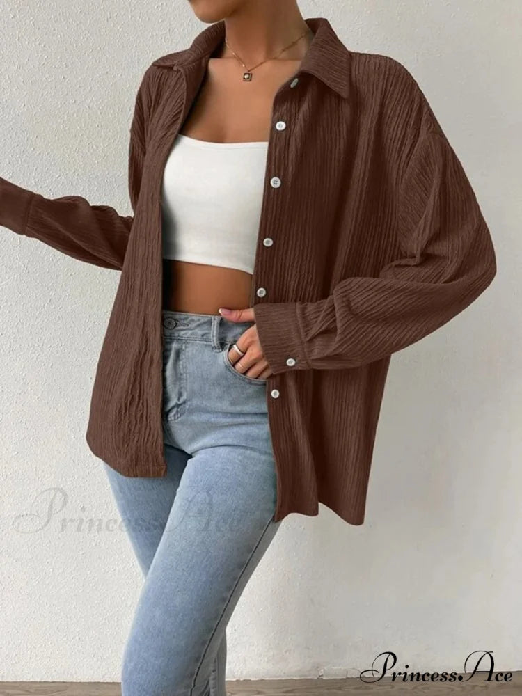 Jacket Blouse Drop with Textured Shoulder