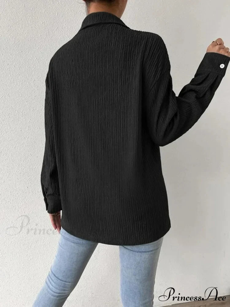 Jacket Blouse Drop with Textured Shoulder