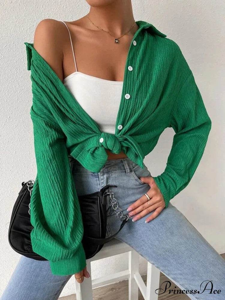 Jacket Blouse Drop with Textured Shoulder