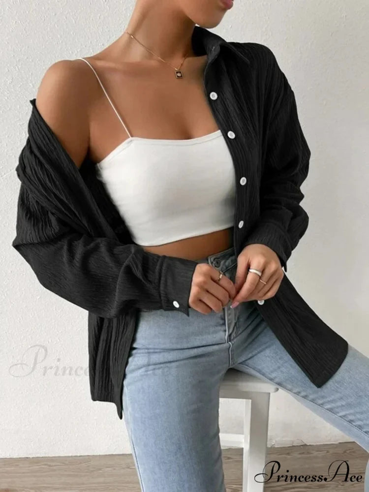 Jacket Blouse Drop with Textured Shoulder