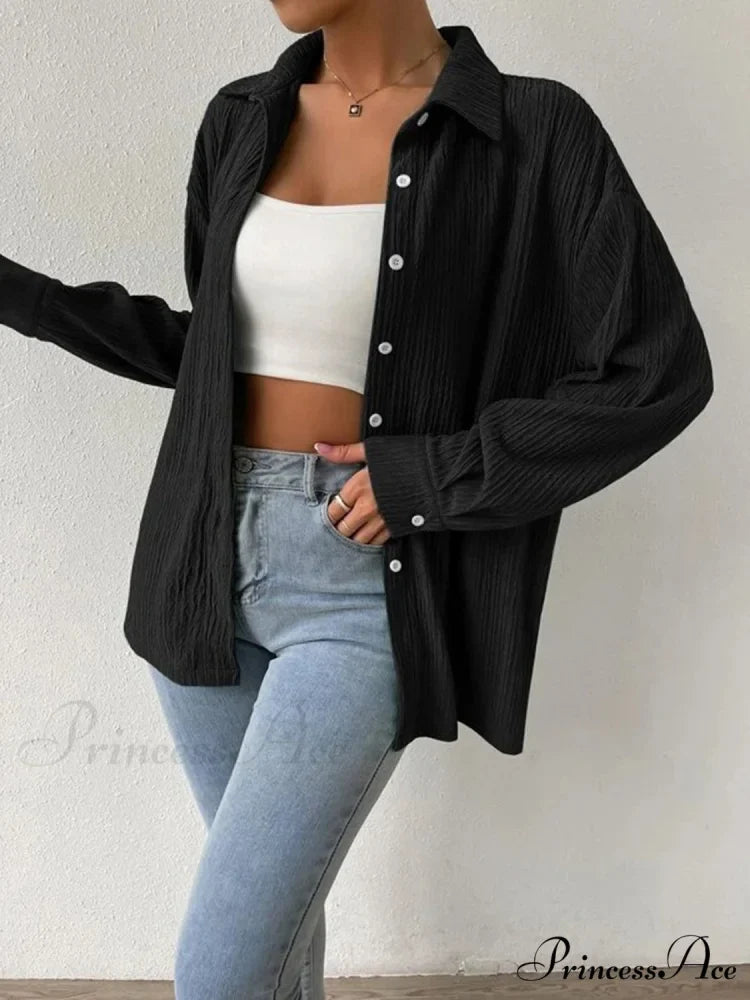 Jacket Blouse Drop with Textured Shoulder