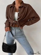 Jacket Blouse Drop with Textured Shoulder