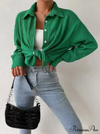 Jacket Blouse Drop with Textured Shoulder