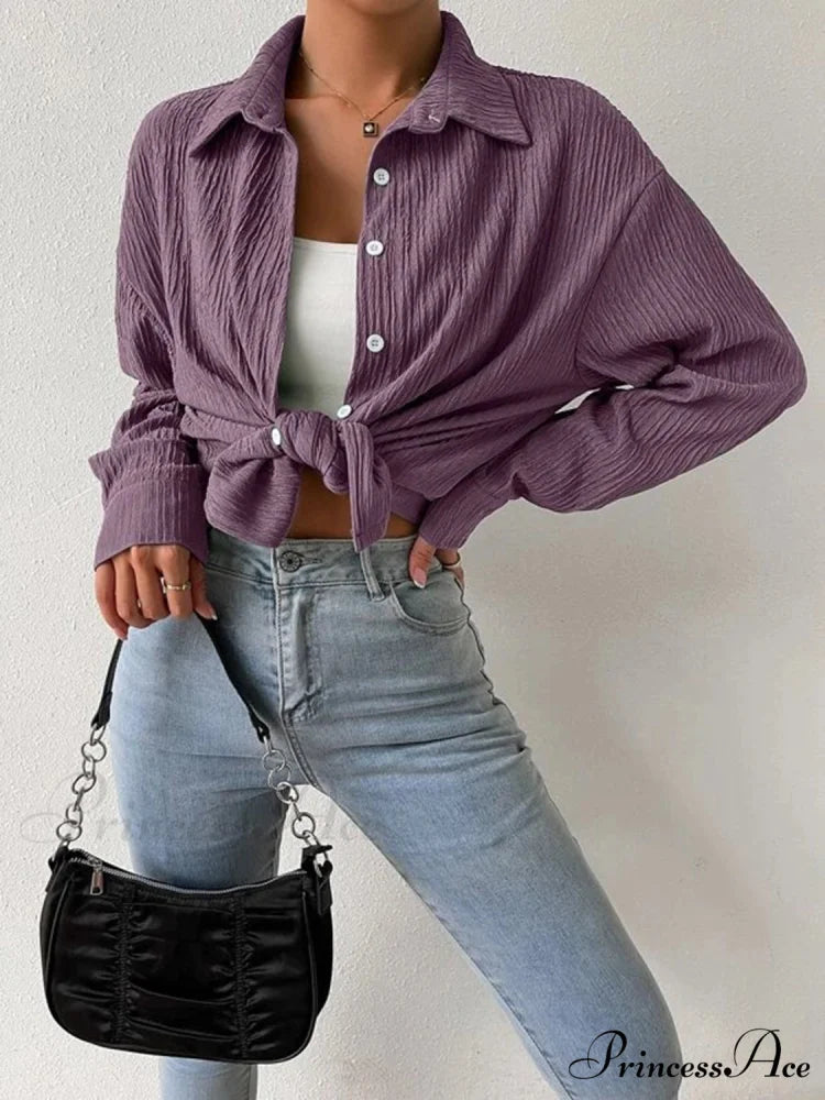 Jacket Blouse Drop with Textured Shoulder