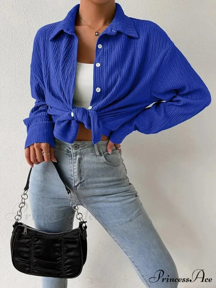 Jacket Blouse Drop with Textured Shoulder