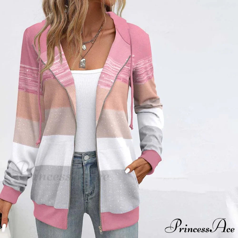 Jacket Hooded with Color Blocking