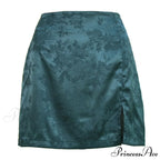 Jacquard Satin Skirt Sexy High Waist Mini Skirt