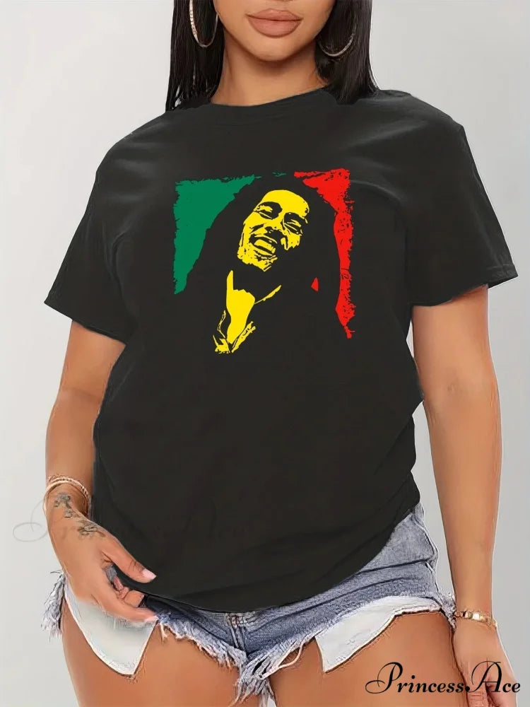 Jamaica Summer Short Sleeve Casual Women's Clothing T-shirt