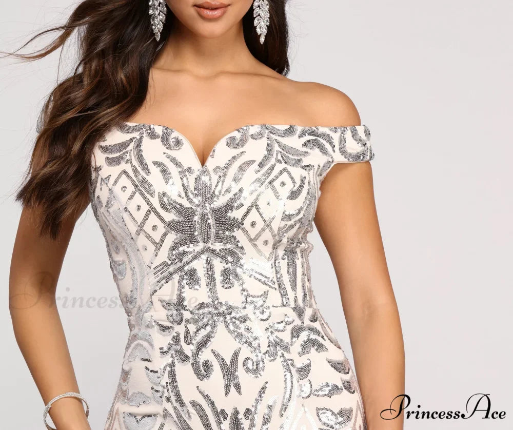 Janessa Formal Off Charming The Shoulder Dress