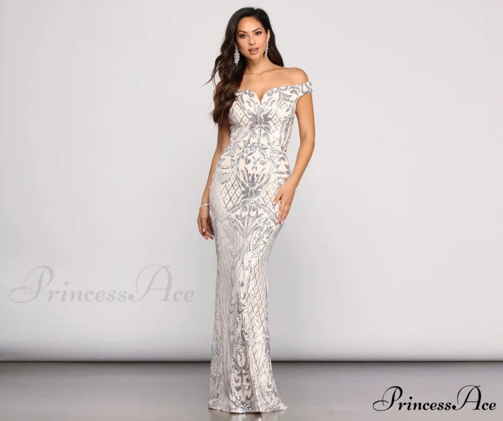 Janessa Formal Off Charming The Shoulder Dress