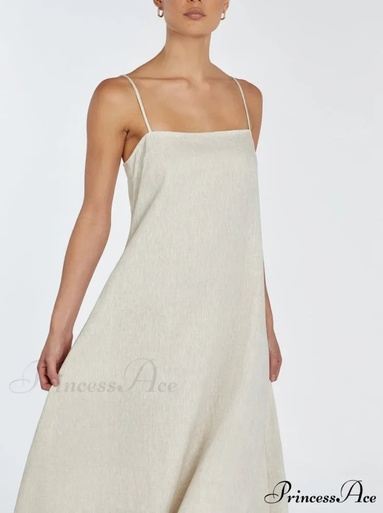 Jem Natural Stylish Linen Maxi Dress
