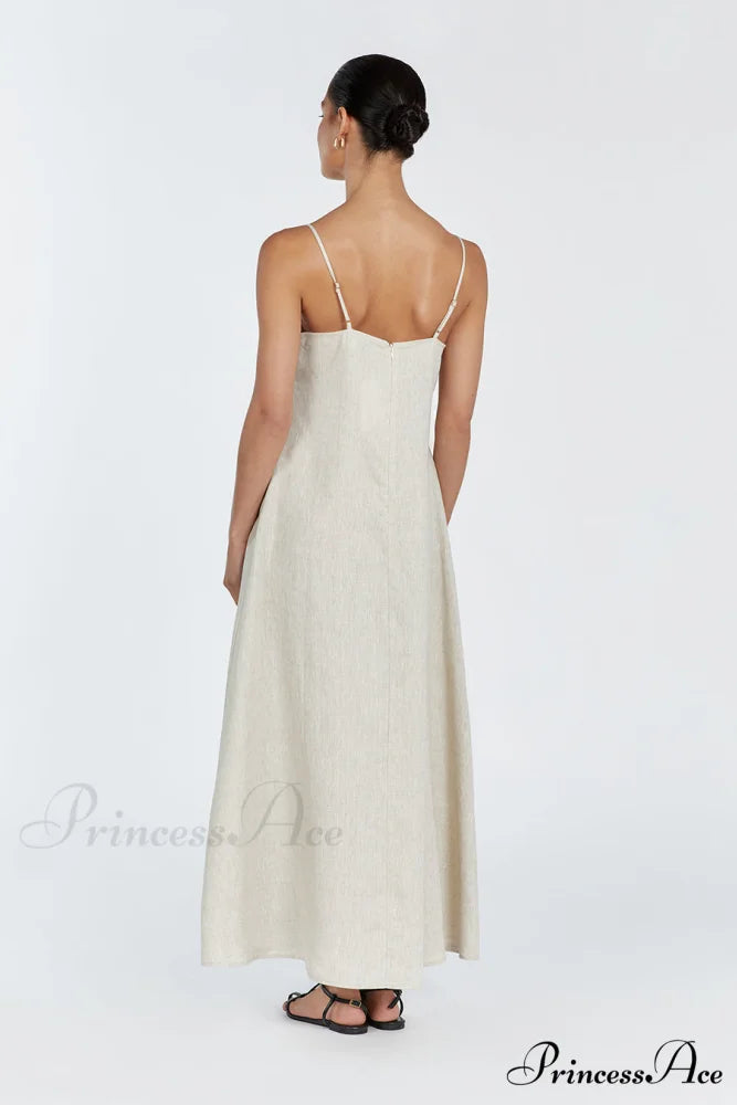 Jem Natural Stylish Linen Maxi Dress