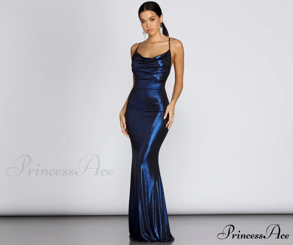 Jenna Metallic Stylish Goddess Maxi Dress