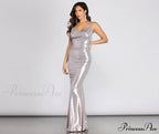 Jenna Metallic Stylish Goddess Maxi Dress