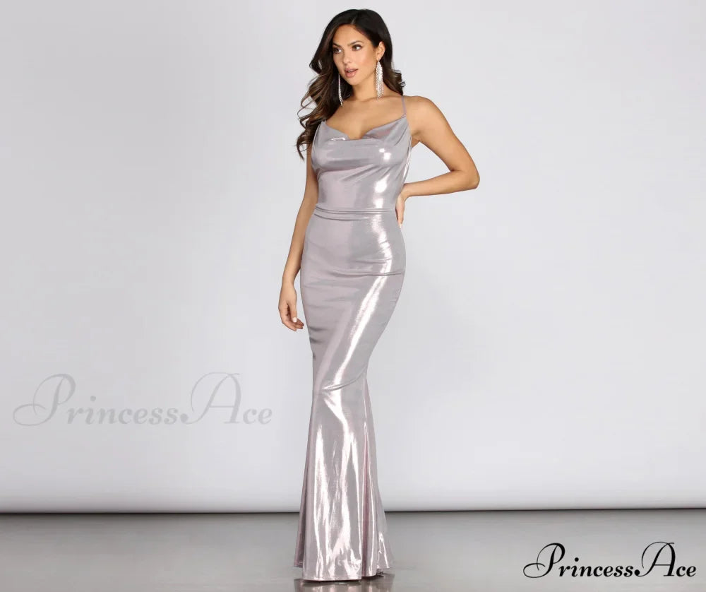 Jenna Metallic Stylish Goddess Maxi Dress
