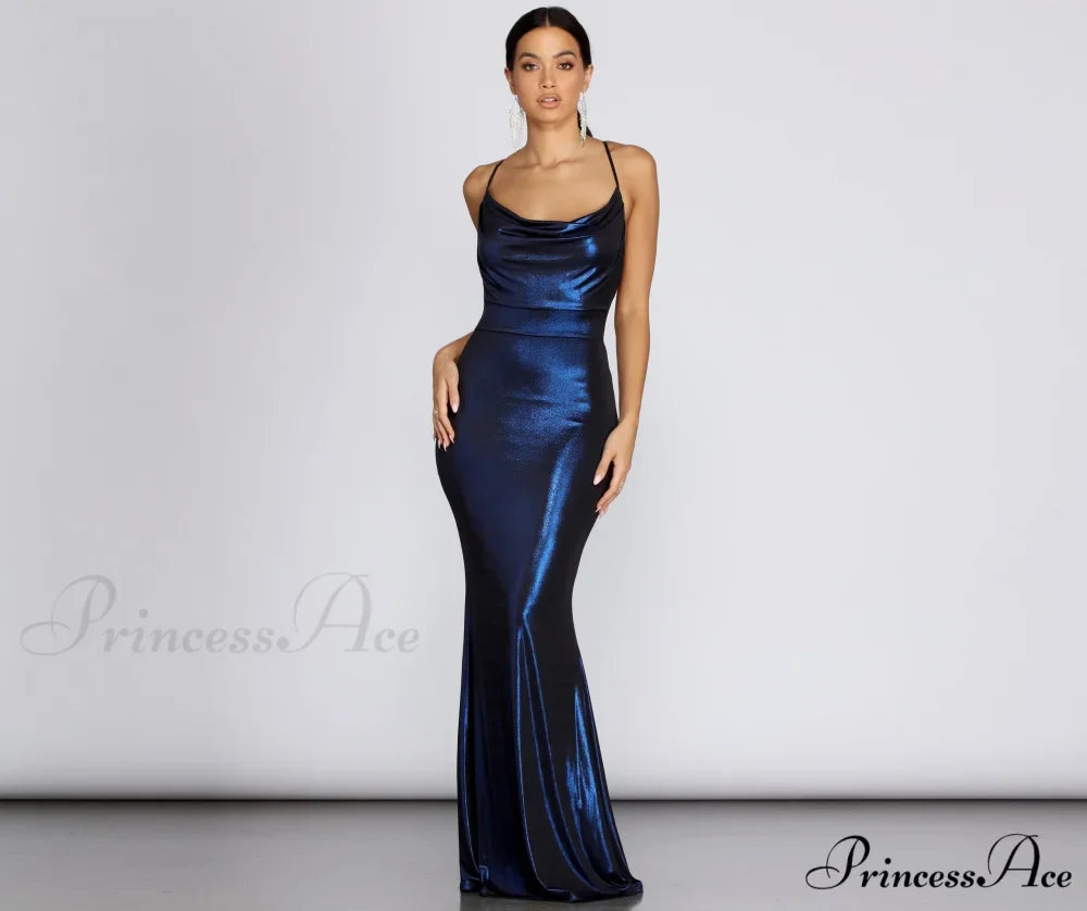 Jenna Metallic Stylish Goddess Maxi Dress