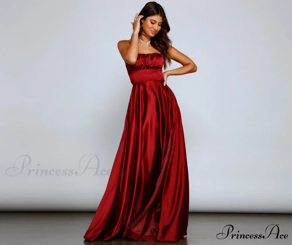 Jenny A-Line Stylish Satin Formal Dress