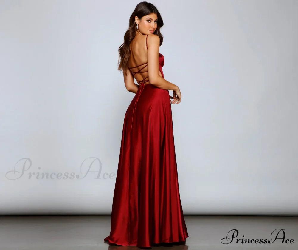Jenny A-Line Stylish Satin Formal Dress