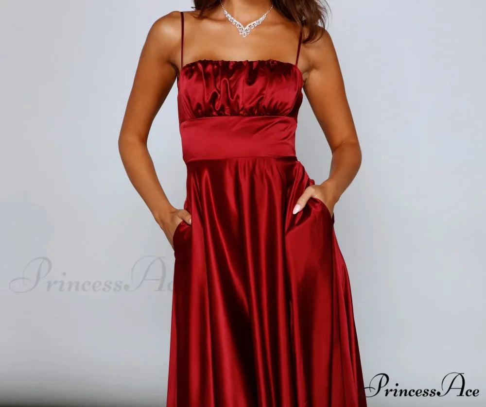 Jenny A-Line Stylish Satin Formal Dress