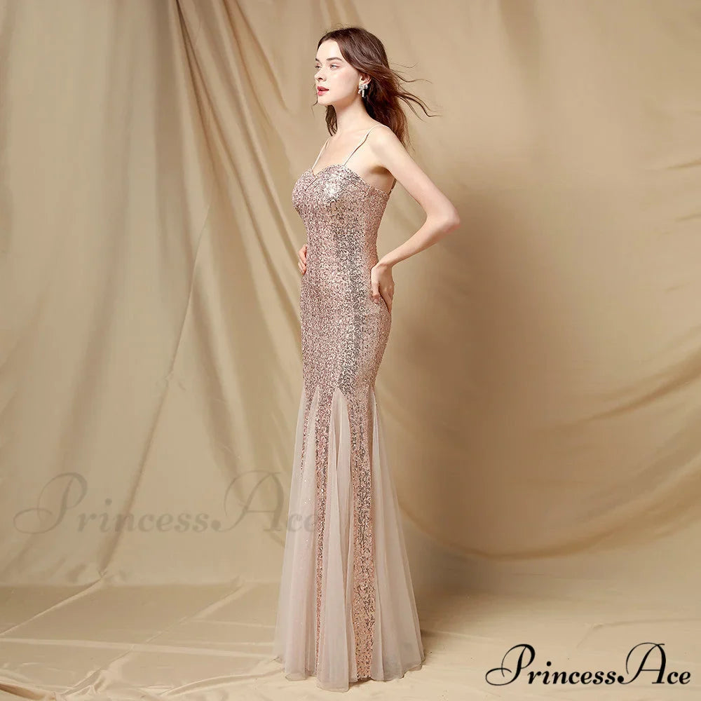 Jerry sling-mesh Stylish fishtail dress