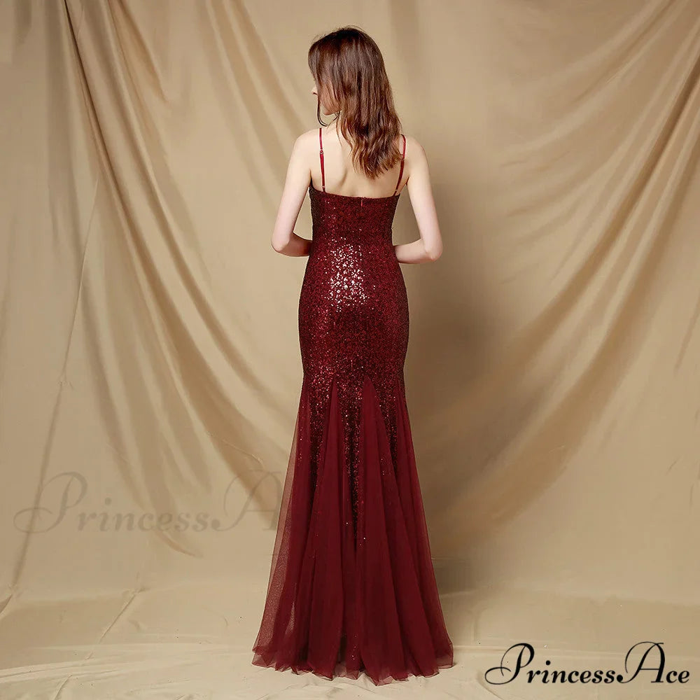 Jerry sling-mesh Stylish fishtail dress