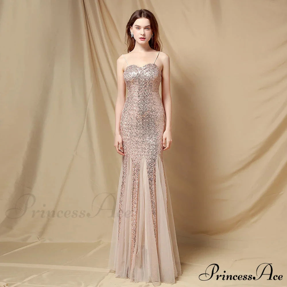 Jerry sling-mesh Stylish fishtail dress