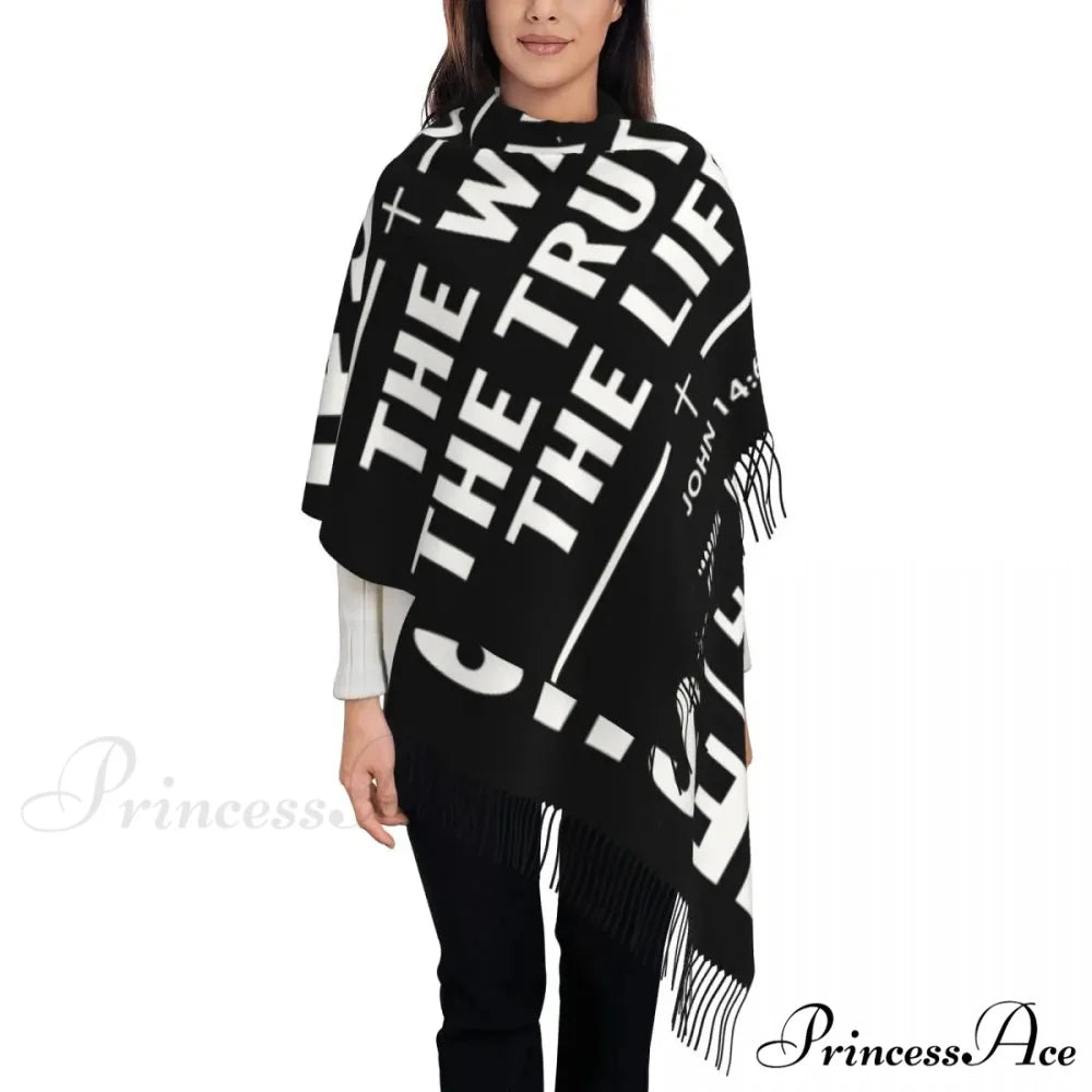 Jesus Saved My Life Warm Winter Christian Faith Shawl Wrap Scarf