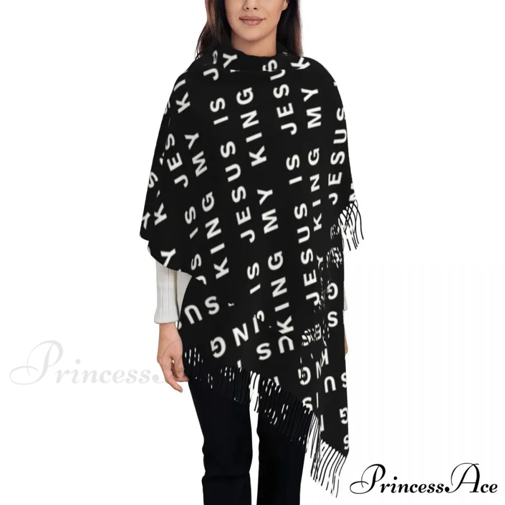 Jesus Saved My Life Warm Winter Christian Faith Shawl Wrap Scarf