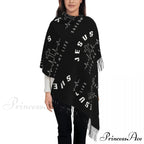 Jesus Saved My Life Warm Winter Christian Faith Shawl Wrap Scarf