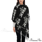 Jesus Saved My Life Warm Winter Christian Faith Shawl Wrap Scarf