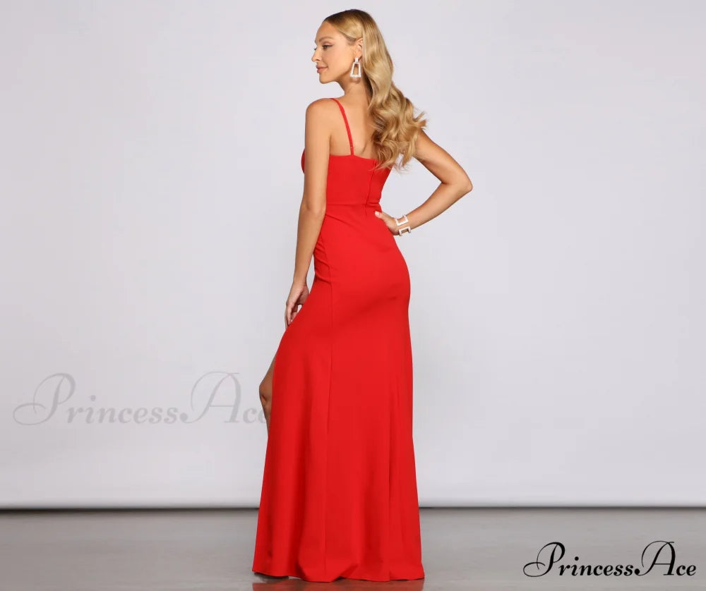 Jianna Formal Stylish A-Line Crepe Dress