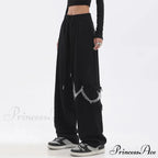 Joined Chain Stretchy Waist Trousers