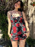 Joined U-Neck Suspender Mini Dress