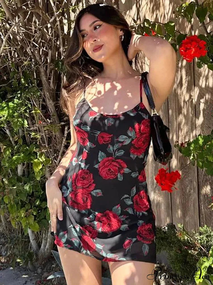 Joined U-Neck Suspender Mini Dress