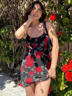 Joined U-Neck Suspender Mini Dress