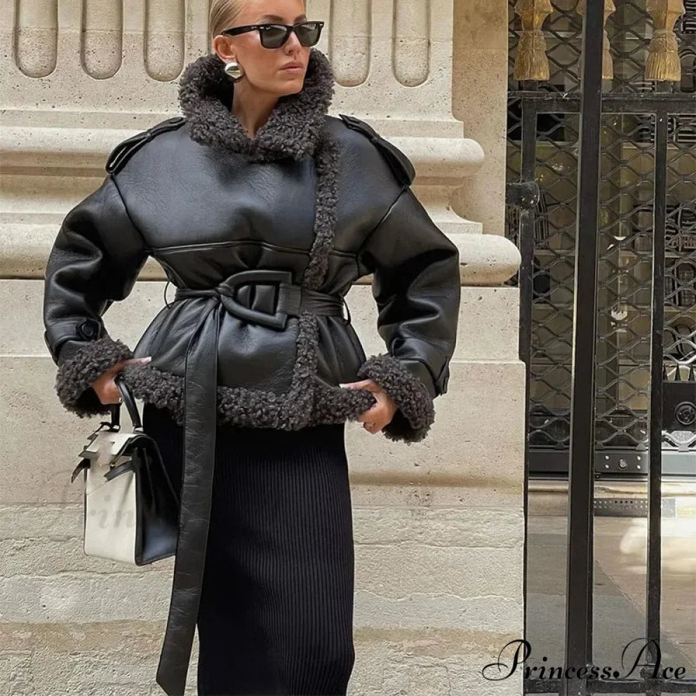 Joining Thickened Cozy Leather Jacket