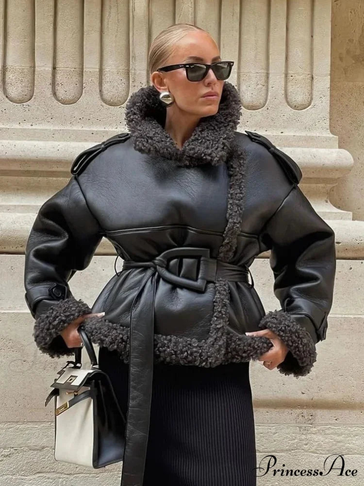 Joining Thickened Cozy Leather Jacket