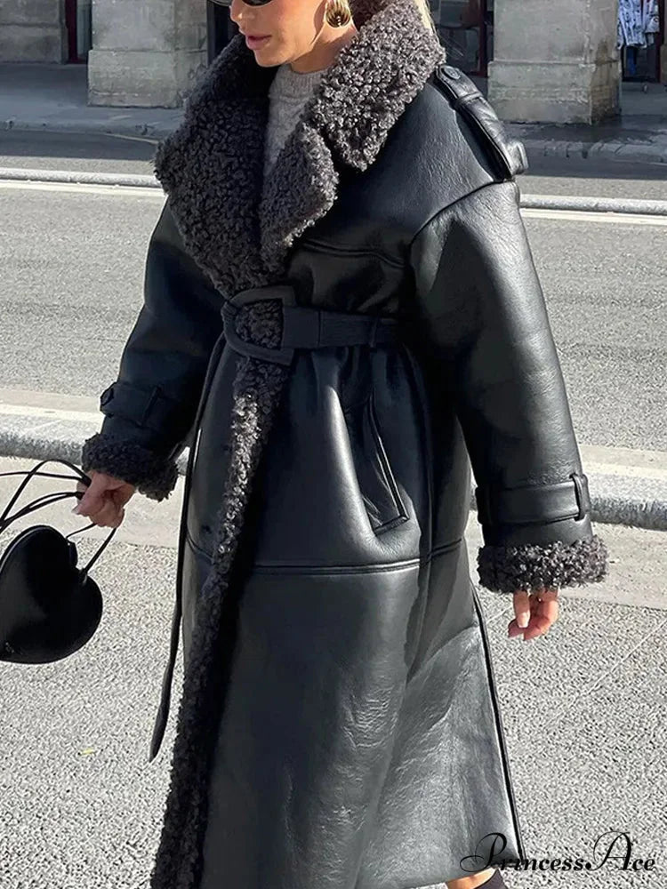 Joining Thickened Cozy Leather Jacket