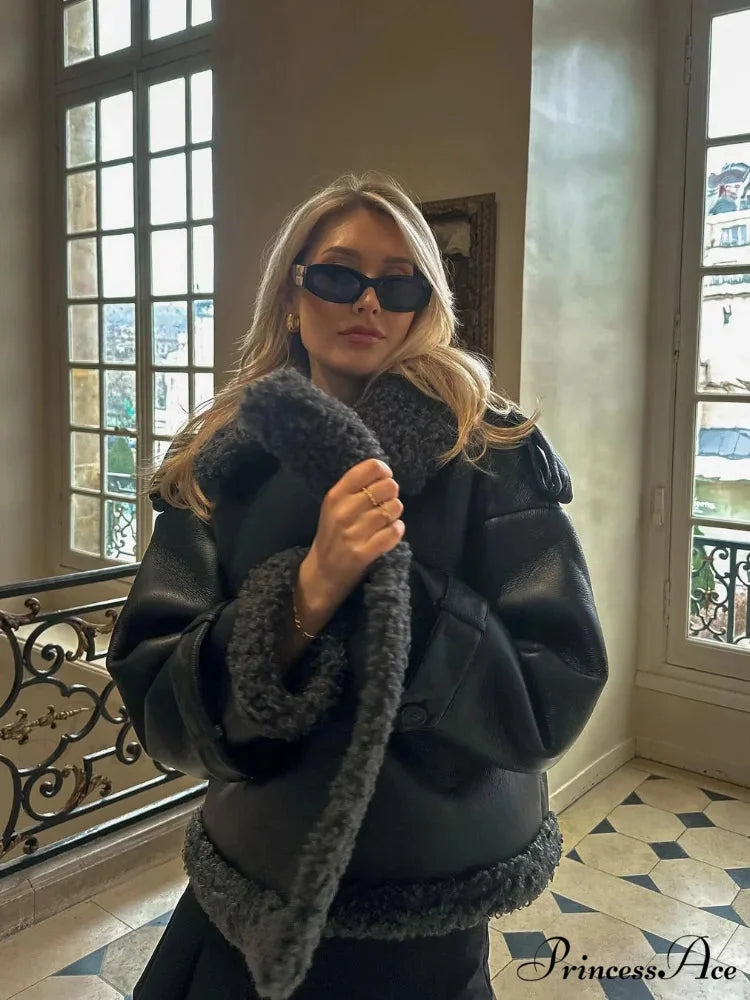 Joining Thickened Cozy Leather Jacket