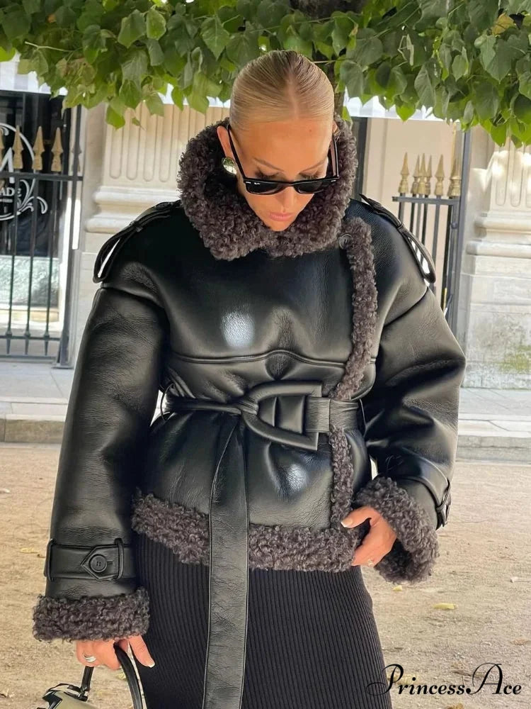 Joining Thickened Cozy Leather Jacket