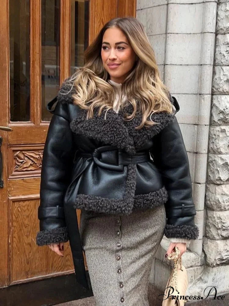 Joining Thickened Cozy Leather Jacket