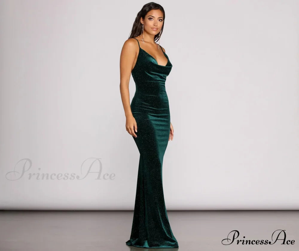 Jolene Formal Stylish Glitter Velvet Dress