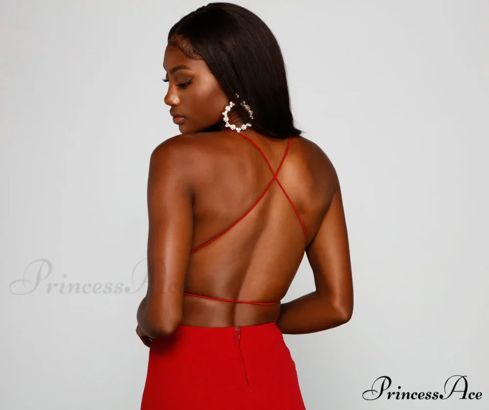 Jolie Formal High Charming Slit A-Line Dress